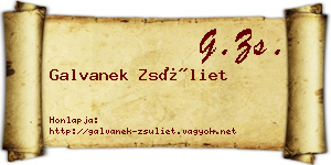 Galvanek Zsüliet névjegykártya